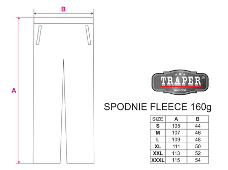Spodnie polarowe Traper Fleece 160 g