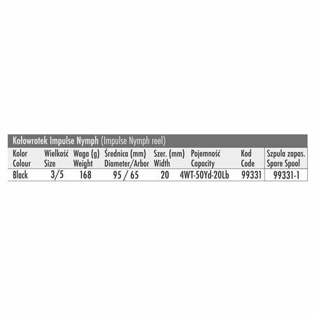 Kołowrotek muchowy Traper Impulse Nymph #3/5