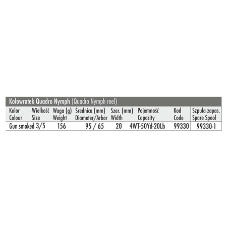 Kołowrotek muchowy Traper Quadro Nymph #3/5