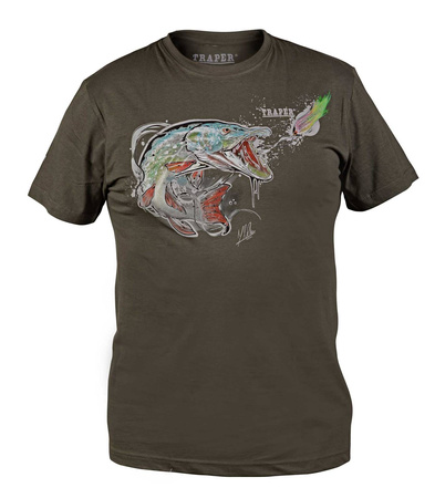 Koszulka T-Shirt Traper ART Pike - Dark Khaki