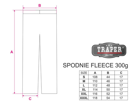 Spodnie polarowe Traper Fleece 300 g