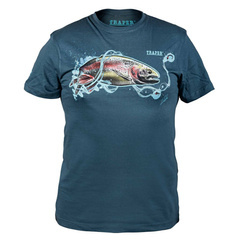 Koszulka T-Shirt Traper ART Rainbow Trout - Denim