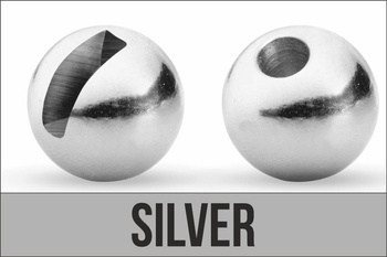 Główki wolframowe slotted - Pearl silver 3,0 mm