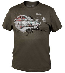 Koszulka T-Shirt Traper ART Grayling - Dark Khaki