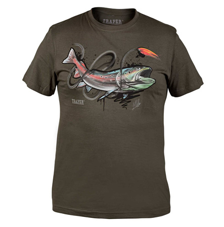 Koszulka T-Shirt Traper ART Hucho - Dark Khaki