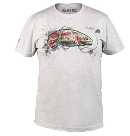 Koszulka T-Shirt Traper ART Rainbow Trout - Light Grey